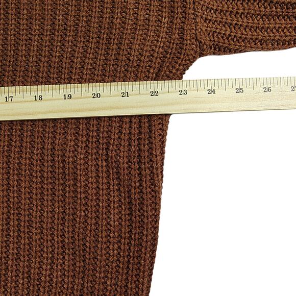 Emery Rose Women's Cable Knit Sweater Brown - Size: XL - Picture 8 of 10